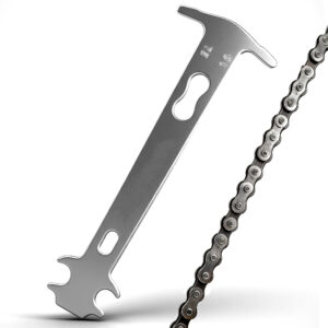 Bike Chain Checker Tool, Stainless Steel Chain Wear Indicator Gauge for Most 7–12 Speed Bicycle Chains, Silver, 1-Pack