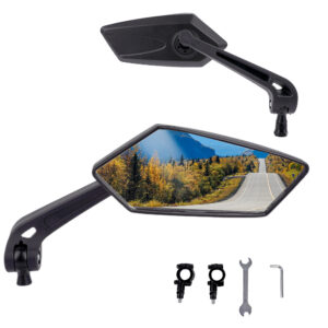 Bike Mirror Handlebar Mount – Adjustable Rear View Mirror for Mountain Bikes, E-Bikes, Scooters, Clear View, Easy Installation, Ideal for Adult Bikes