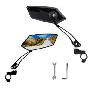 Bike Mirror Handlebar Mount – Adjustable Rear View Mirror for Mountain Bikes, E-Bikes, Scooters, Clear View, Easy Installation, Ideal for Adult Bikes, Fits 22 mm- 25 mm Handlebars