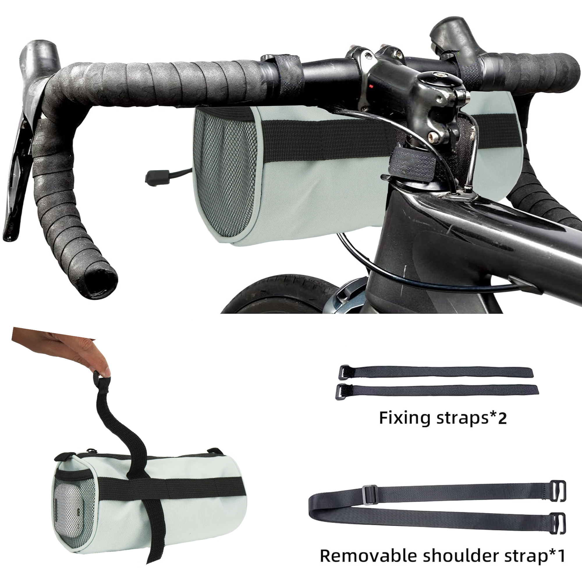 Bicycle Handlebar Bag for Adults – Waterproof Bike Front Bag with Side Pockets & Elastic Band, Cycling Handlebar Bag for Road, MTB & Commuter Bikes (Green) - Image 6