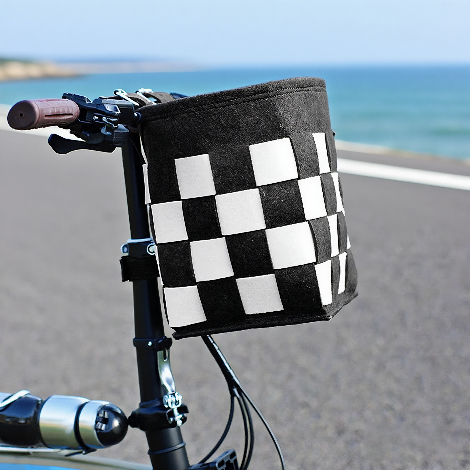 Bike Basket Front for Bike, Woven Felt Bicycle Handlebar Basket for Adults, Detachable Storage Basket for Commuting, Shopping, Picnic, Daily Riding Accessories - Image 5