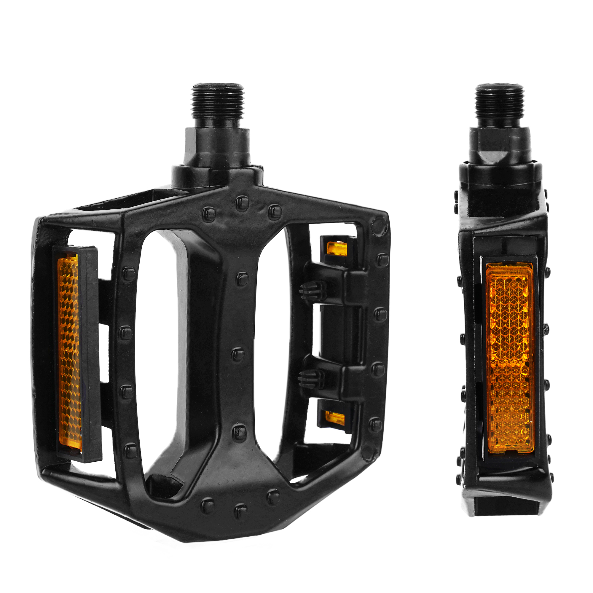 Bicycle Pedals 9/16" Lightweight Flat Pedals with Reflective Strips, Anti-Slip Design for Mountain, Road, BMX, Gravel, and E-Bikes