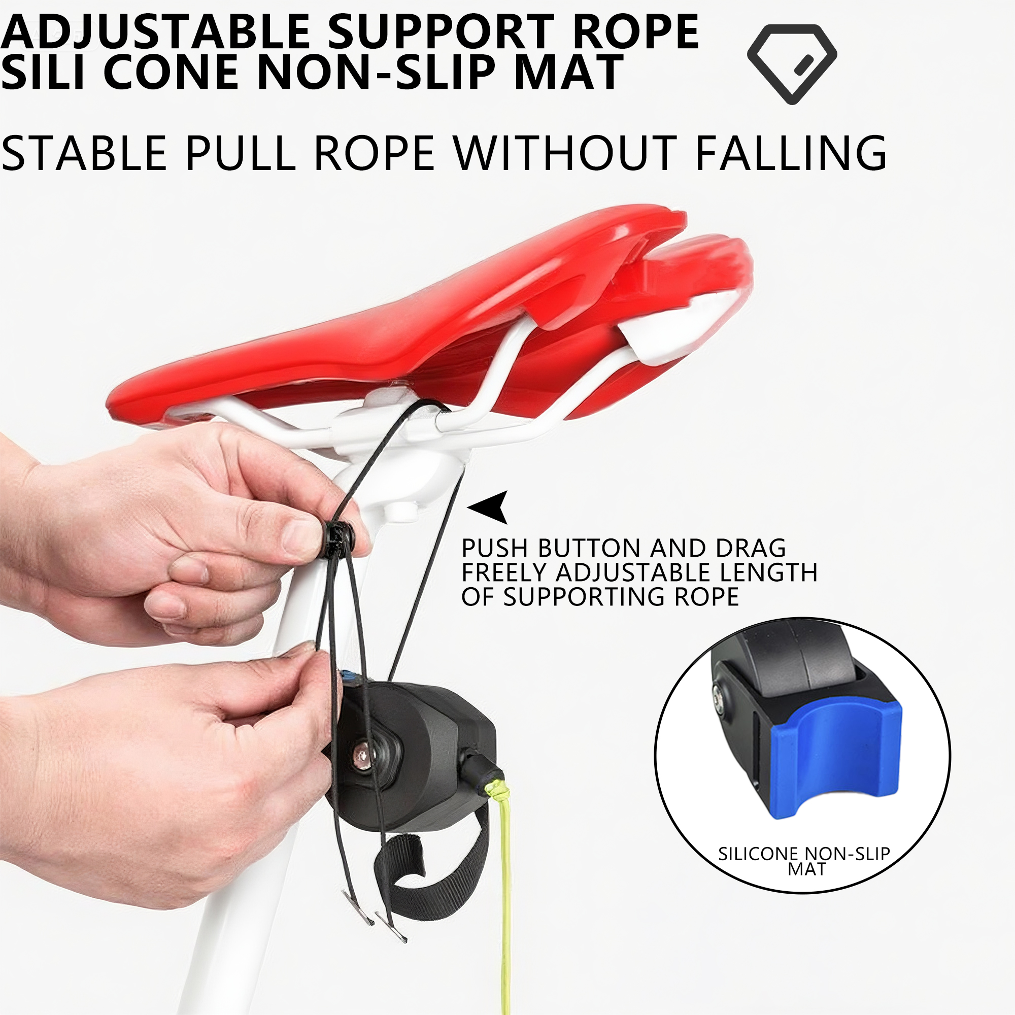 Bike Tow Rope for Kids for Mountain Bike, MTB Towing Strap with Carabiner & Storage Bag, Child Bike Towing Rope for Family Cycling Adventures - Image 4