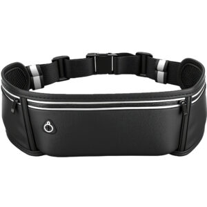 Running Belt for Phone – Adjustable Running Waist Pack with 3 Pockets Fits Up to 7.2 Inch Phones, Slim Running Fanny Pack for Men & Women Jogging Hiking Fitness