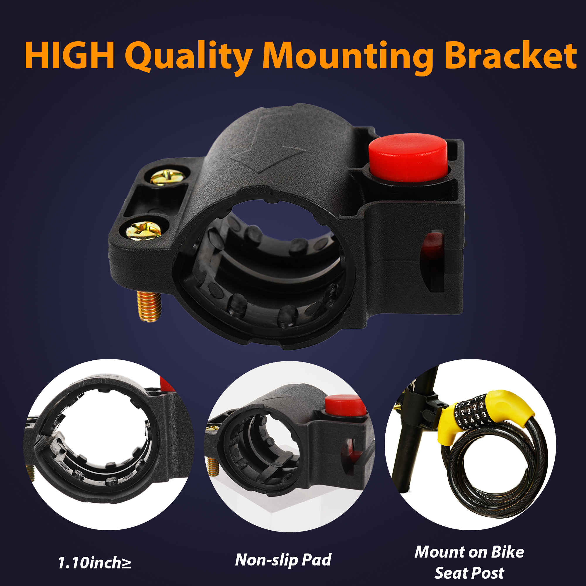 4-Digit Combination Bike Cable Lock, Portable Resettable Steel Cable, Yellow - Image 4